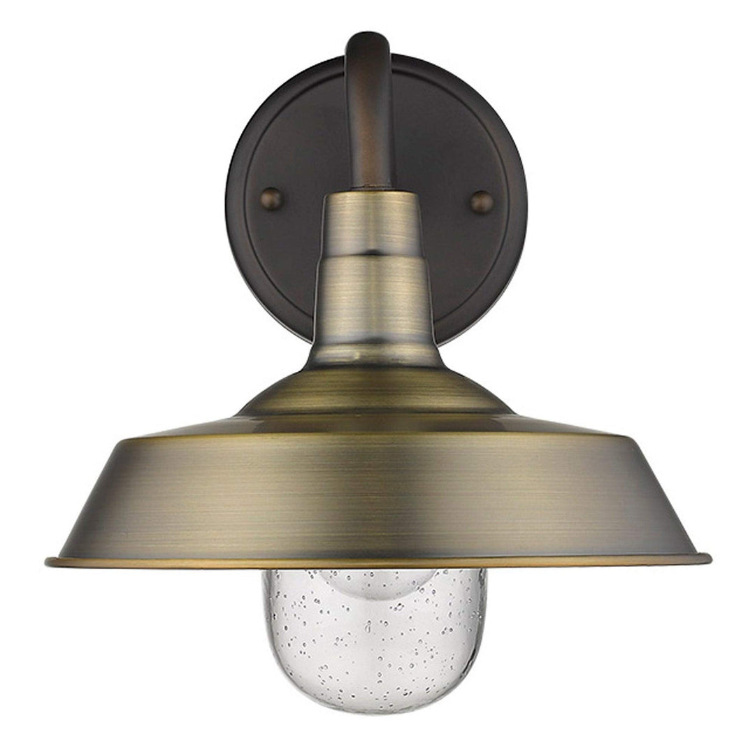 1-Light Antique Brass Exterior Wall Fixture Farmhouse Industrial Transitional - Diamond Home USA