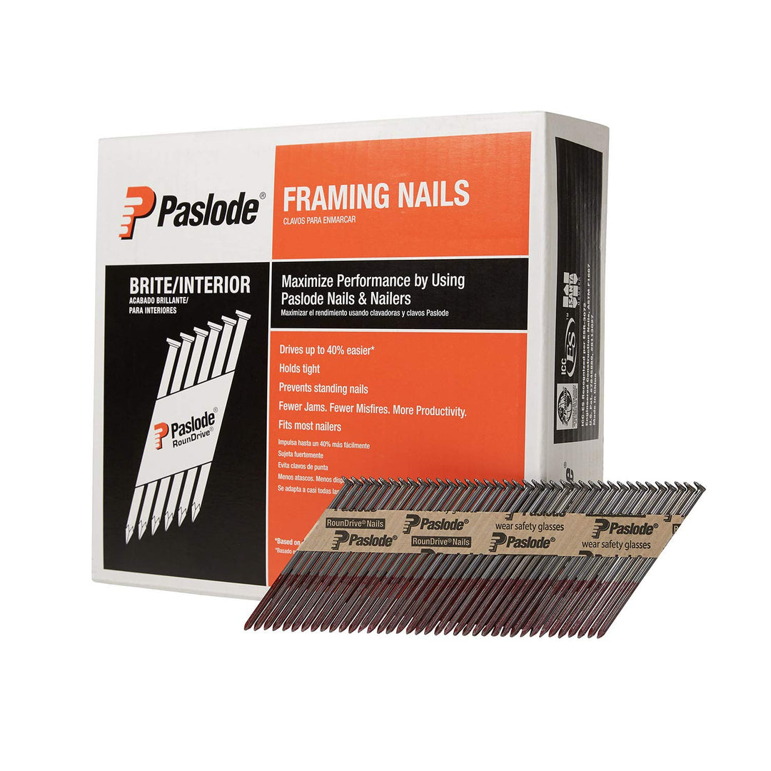 Paslode Framing Nails 650839 30 Degree RounDrive Brite 3 1/4 inch x .131 Gauge