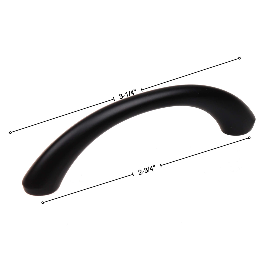 10-Pack 2-3/4-inch Center to Modern Loop Cabinet Pull Black Contemporary Zinc - Diamond Home USA