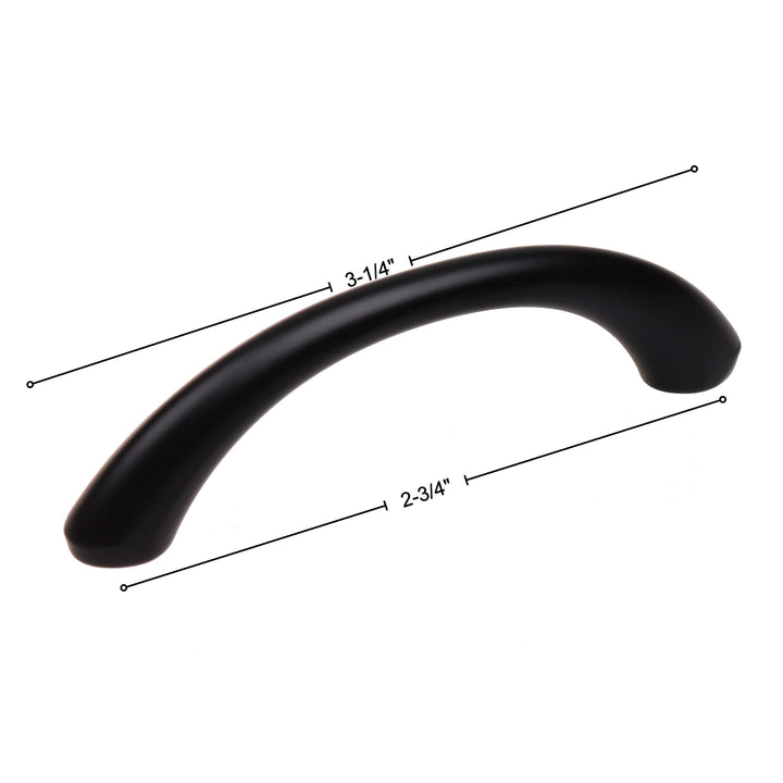 10-Pack 2-3/4-inch Center to Modern Loop Cabinet Pull Black Contemporary Zinc - Diamond Home USA