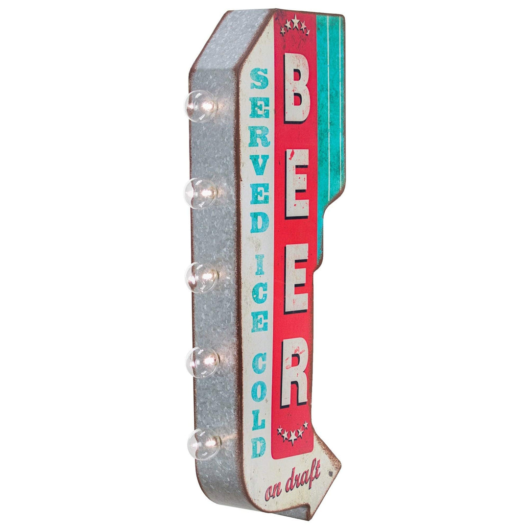 Beer On Draft Double Sided Off The Wall Led Marquee Light Up Arrow Sign for