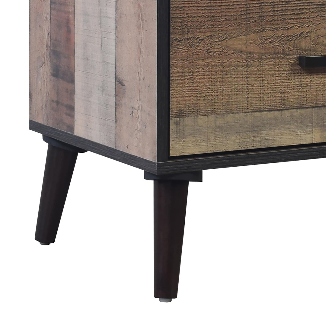 Rustic Elegant 2-Drawers Wooden Nightstand Natural MDF Wood Finish - Diamond Home USA