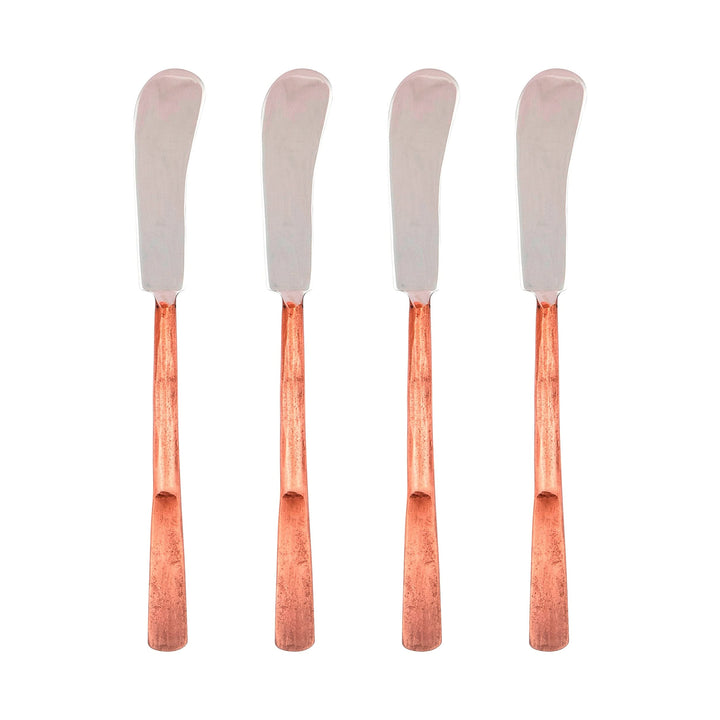 Copper Antique Butter Knife/spreader 4 Pcs. Set Bronze Stainless Steel Piece - Diamond Home USA