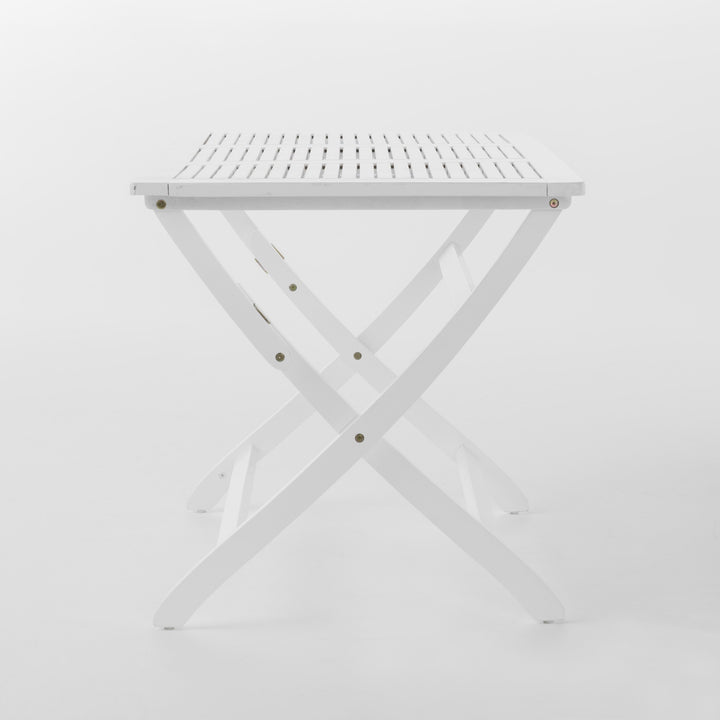 Christopher Knight Home Positano Outdoor Acacia ood Foldable Dining Table Pu/ White - Diamond Home USA