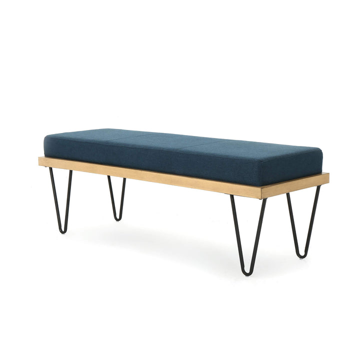 Christopher Knight Home Elisha Industrial Modern Fabric Bench Navy Blue /