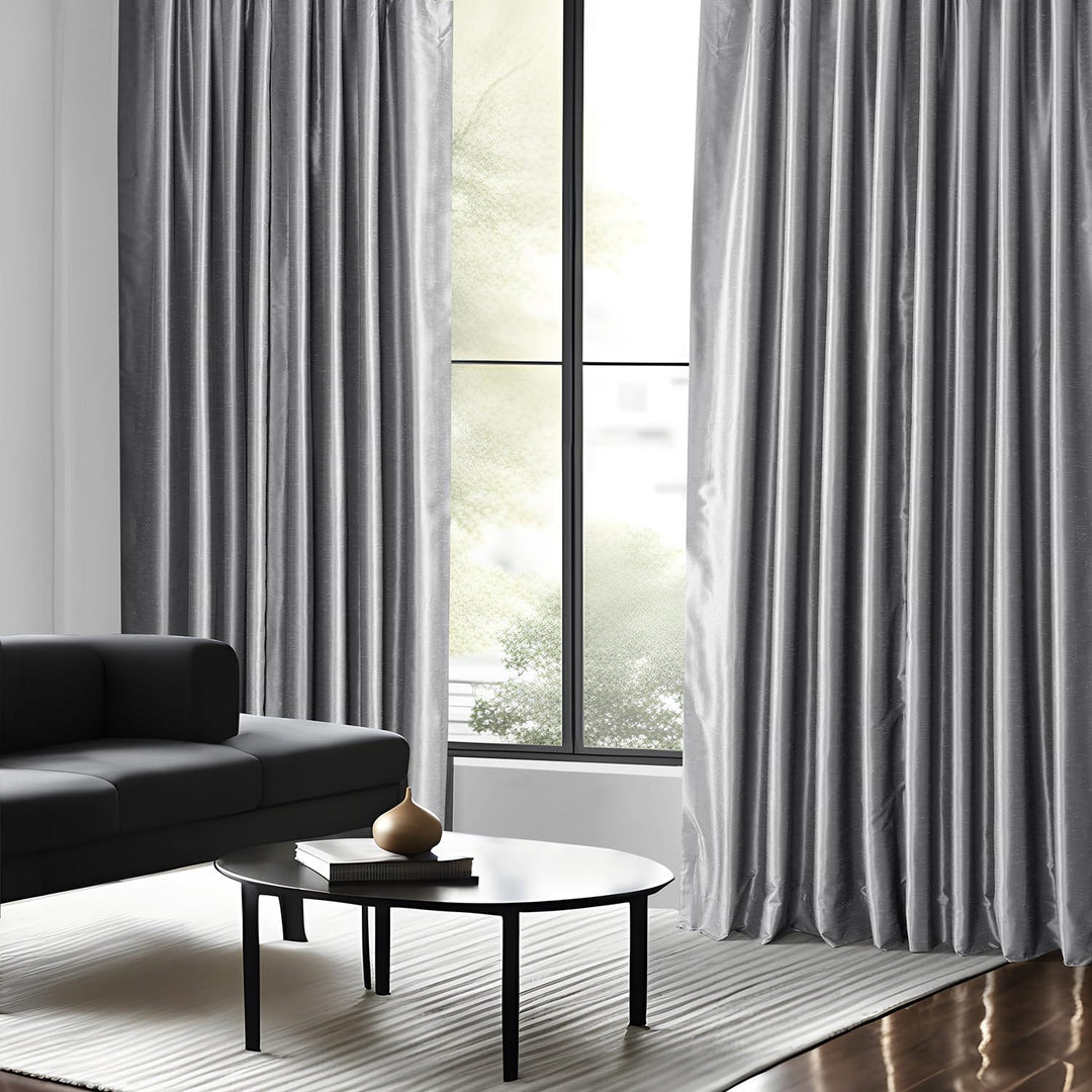 Exclusive Fabrics Textured Faux Dupioni Silk Thermal Blackout Curtains (1 Panel)