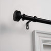Exclusive Home Duke 1" Curtain Rod and Coordinating Finial Set Matte Black 36"-72" - Matte Black
