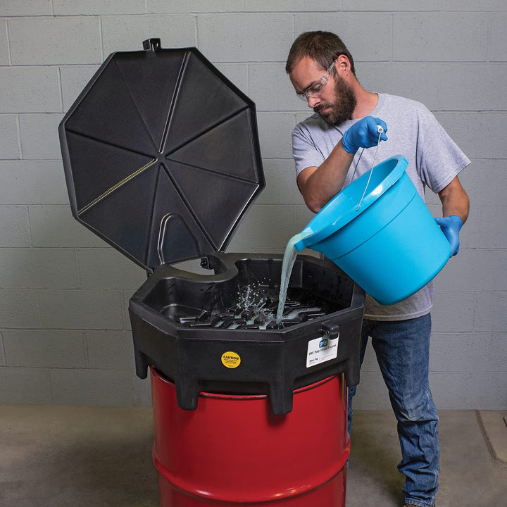 New Pig Drum Funnel Universal Poly Drum Funnel with Hinged Lid for 55 gal.