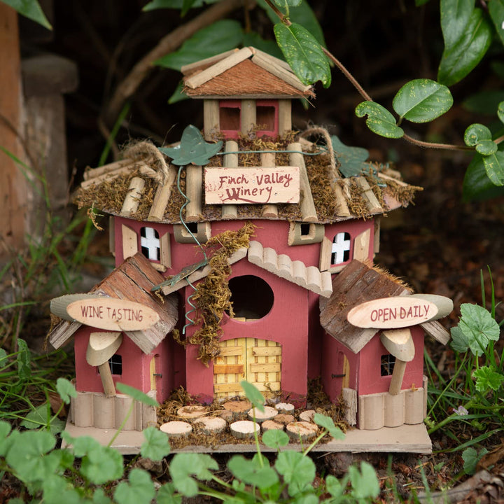 Zingz & Thingz Vintage Cottage Winery Birdhouse Red