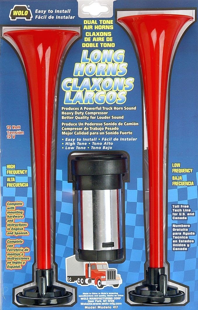 Wolo (417) Long Horns Big Rig Sound - 12 Volt Low and High Tone