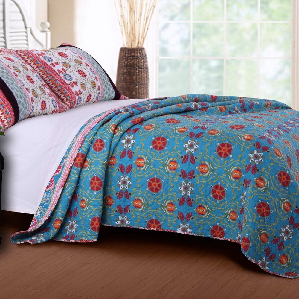Greenland Home Thalia Quilted Bedding Set 3-Piece Tango One Set