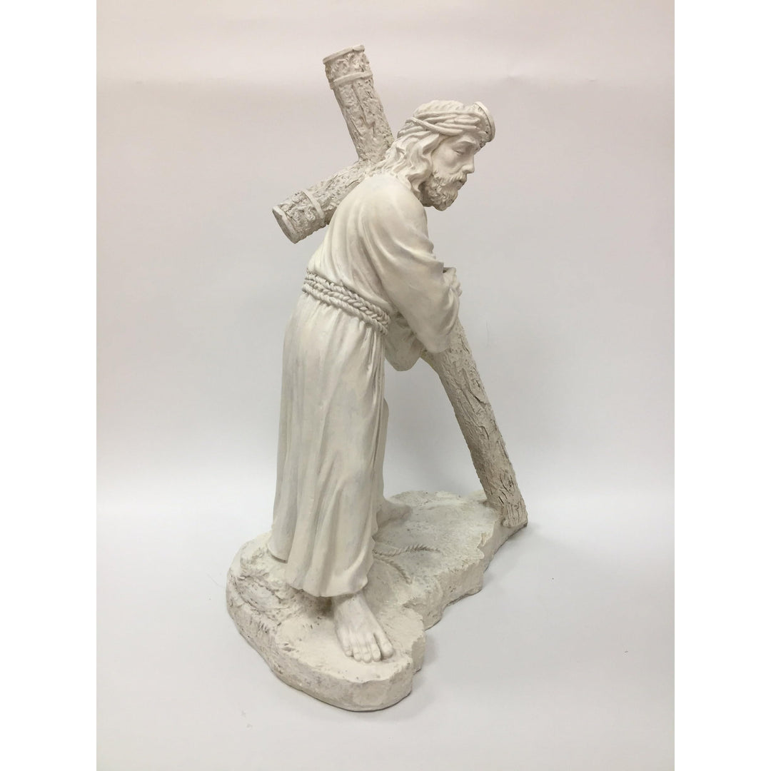 Jesus Crucifixion Statue White Religious Polyresin - Diamond Home USA
