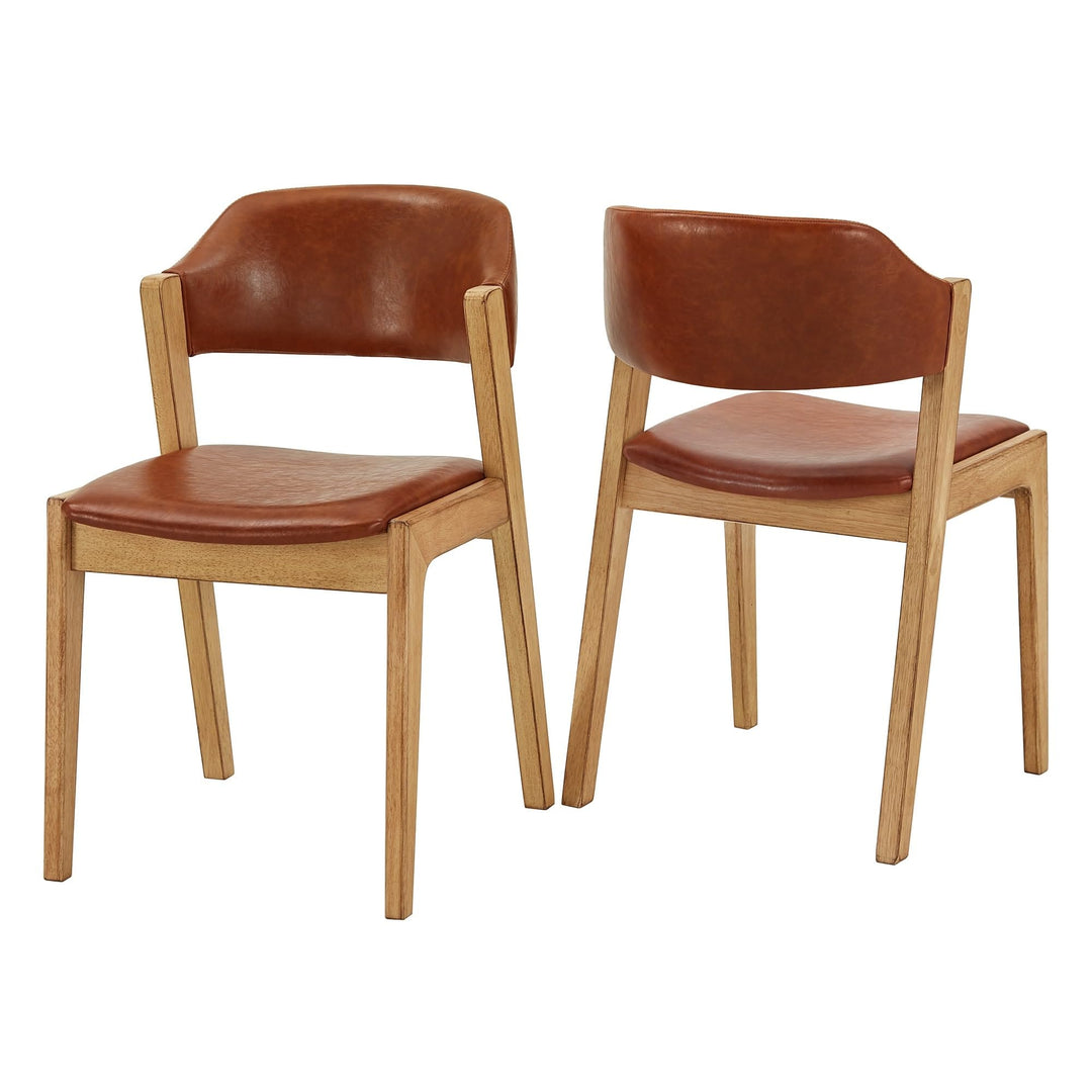Scandinavian Light Oak Finish Dining Chairs (Set of 2) Brown Contemporary - Diamond Home USA