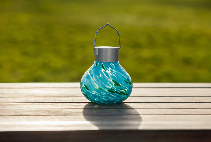 Allsop Home and Garden 30565 Allsop Solar Glass Tea Lantern-Mint - Diamond Home USA