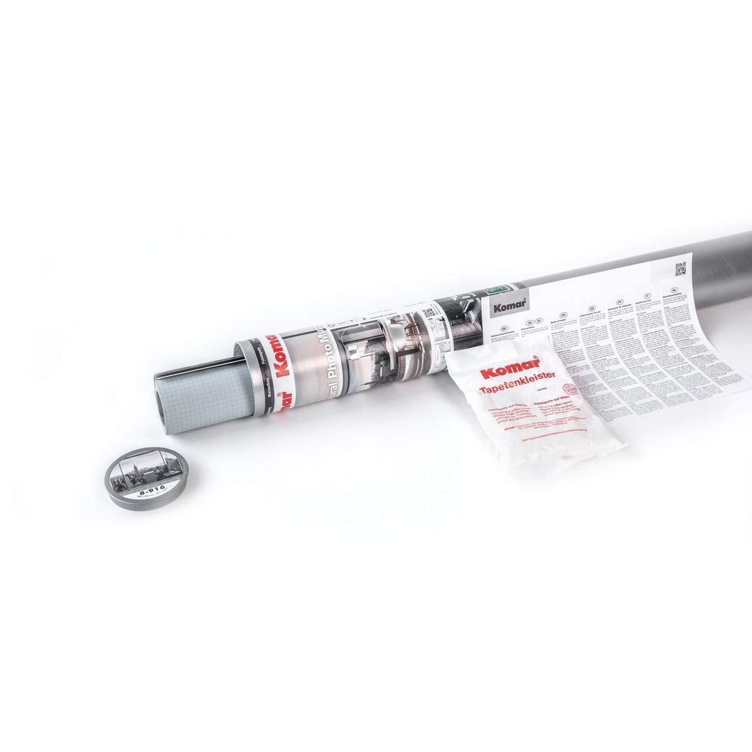 Komar 8-938 Concrete Blocks Wall Mural Grey 145x100x0.125 - Diamond Home USA