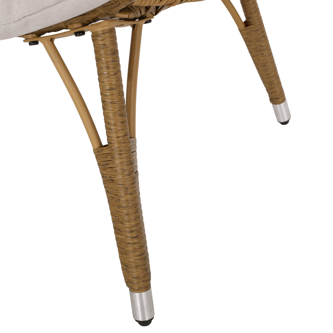 Christopher Knight Home Aimee Outdoor Wicker Terdrop Chir with Cushion Beige - Diamond Home USA