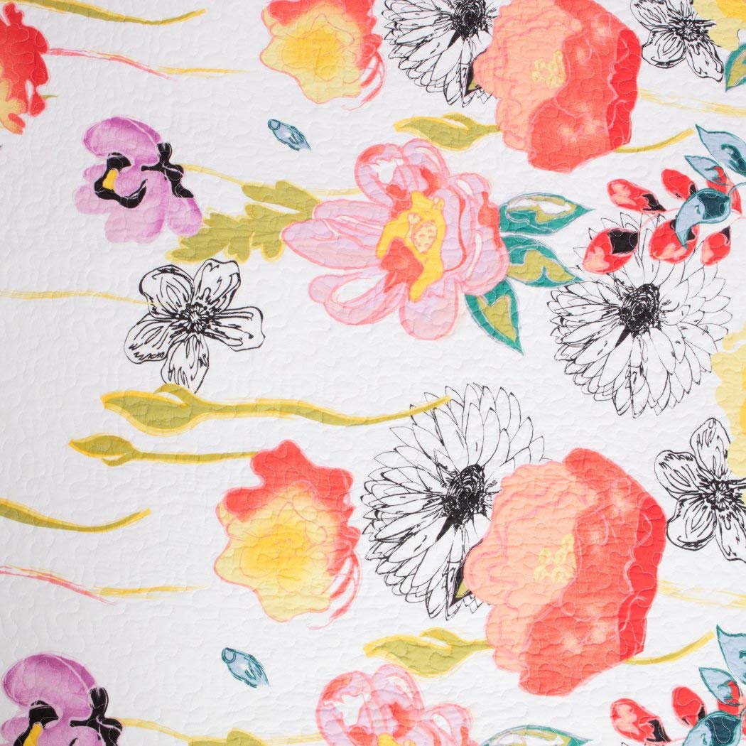 Greenland Home Fashions Watercolor Dream 100% Cotton Modern Floral Quilt Set