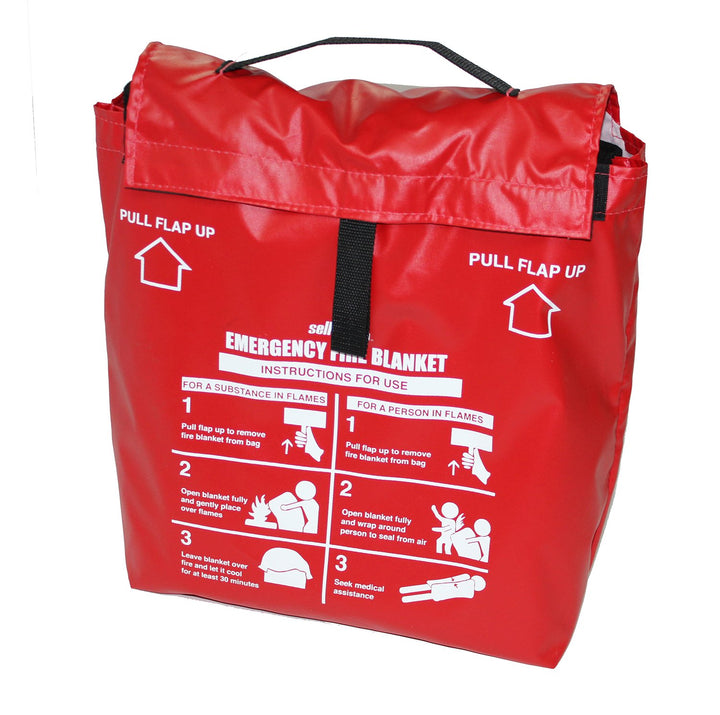 High Temperature Resistant Carbon Fiber Felt Emergency Fire Blanket with Red - Diamond Home USA