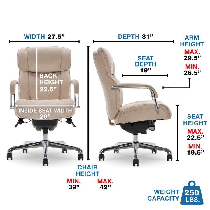 La-Z-Boy Sutherland Ergonomic Faux Leather Swivel Computer and Desk Chair