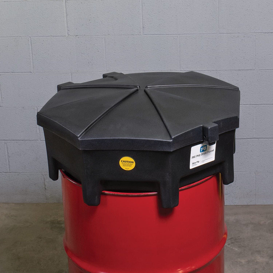 New Pig Drum Funnel Universal Poly Drum Funnel with Hinged Lid for 55 gal.