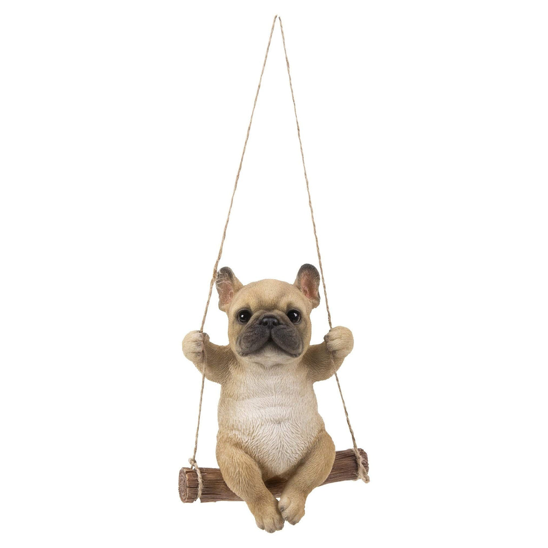 French Bulldog On Swing Polyresin - Diamond Home USA