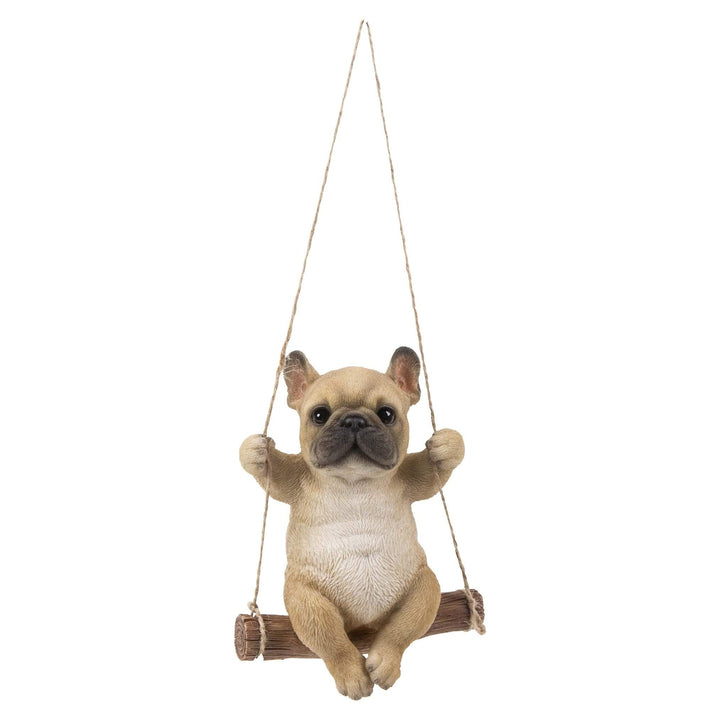 French Bulldog On Swing Polyresin - Diamond Home USA