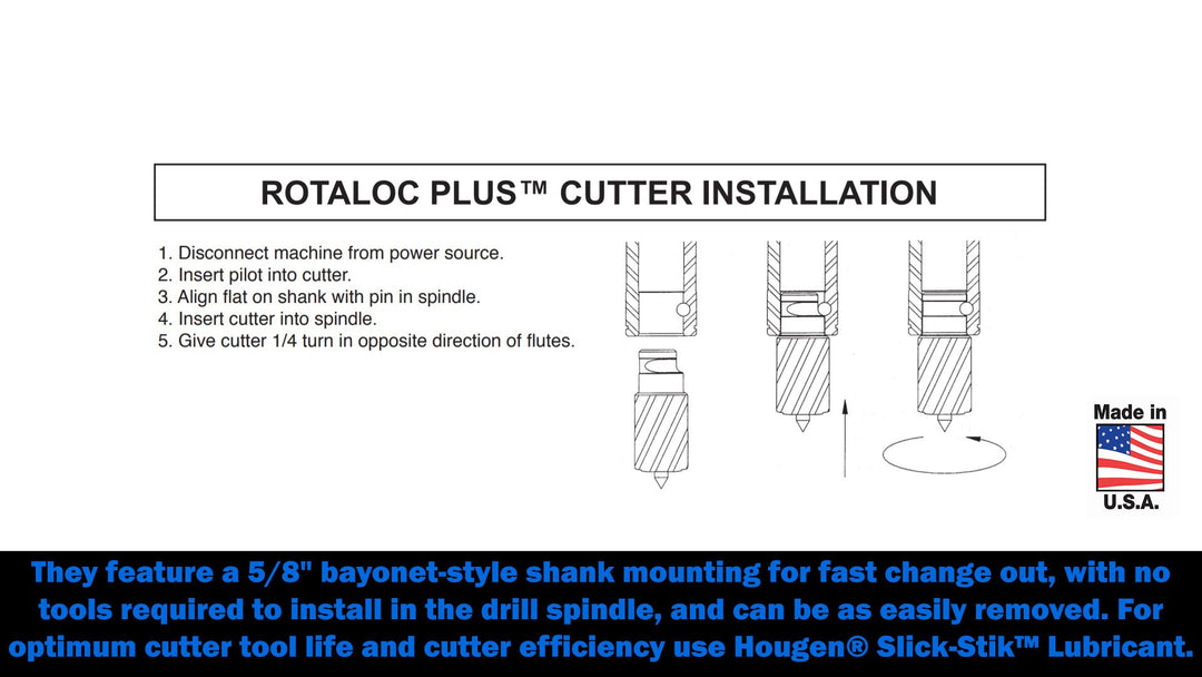 Hougen 17120 5/8" X 3/4" DOC RotaLoc M42 High Speed Steel Annular Cutter (For - Diamond Home USA