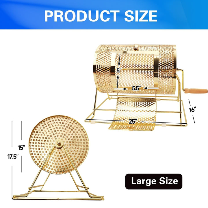 Large Brass Raffle Ticket Drum Holds Tickets Or Ping Pong Balls Yellow - Diamond Home USA