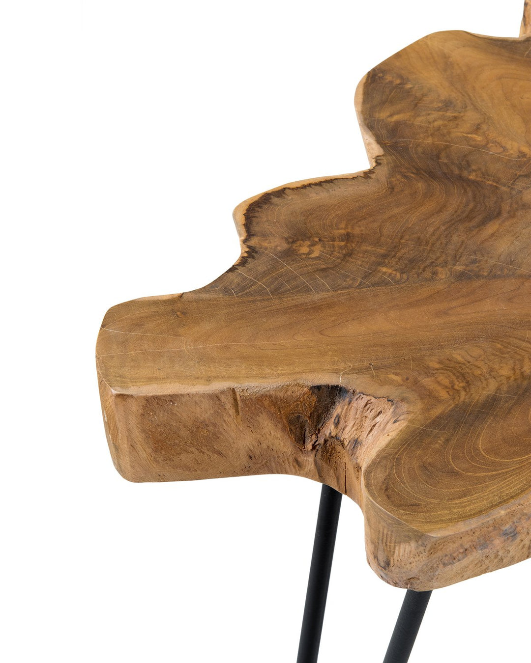 EAST at MAIN Lovilla Brown Round Teakwood Accent End Table (23x20x20) - Diamond Home USA