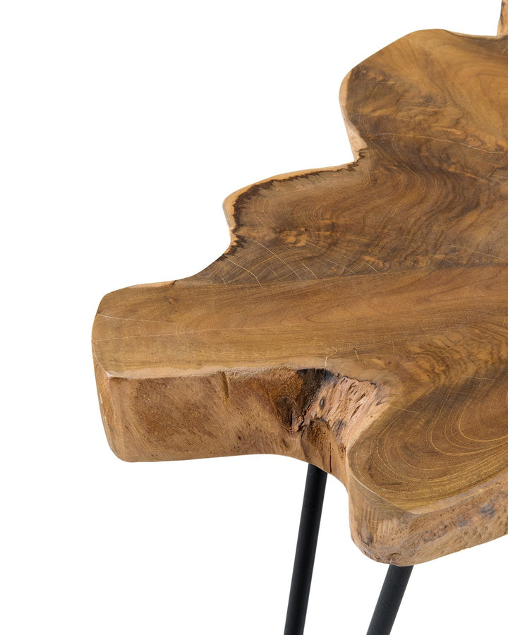 EAST at MAIN Lovilla Brown Round Teakwood Accent End Table (23x20x20) - Diamond Home USA