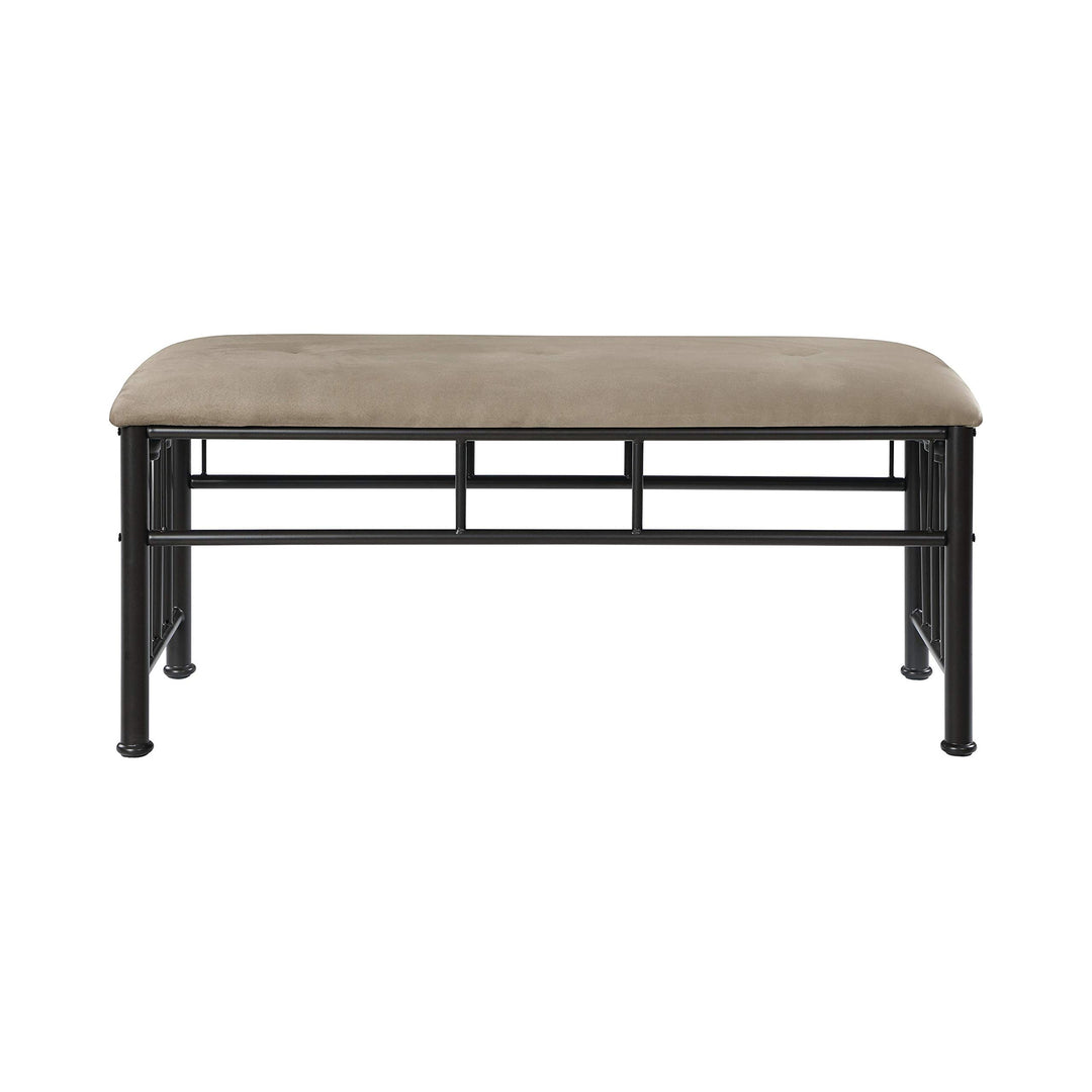 Brown and Bronze Upholstered Bench Solid Transitional Fabric Metal Finish - Diamond Home USA