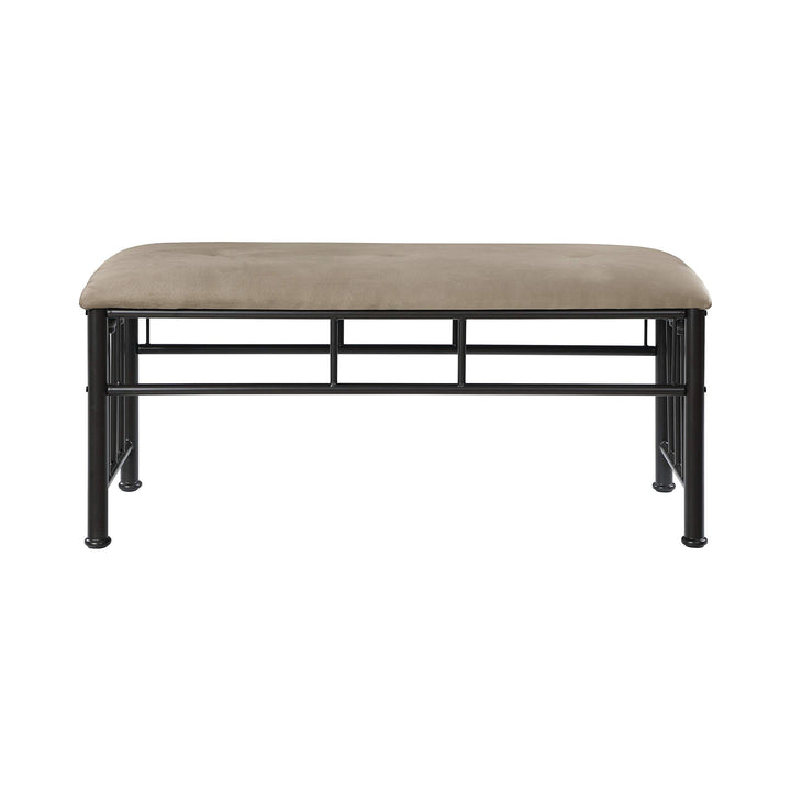 Brown and Bronze Upholstered Bench Solid Transitional Fabric Metal Finish - Diamond Home USA