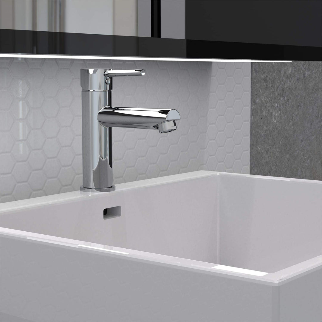 Belanger DEL21CCP Single Handle Bathroom Faucet with Drain Polished Chrome - Diamond Home USA