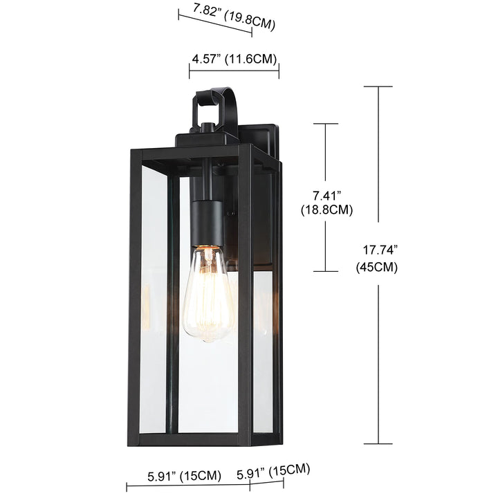 1-Outdoor Wall Light Rustic Dusk to Dawn Lantern Lamp for Porch Black - Diamond Home USA