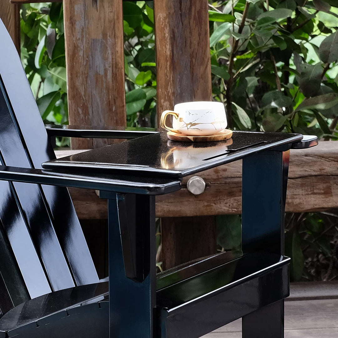 Cambridge Casual Bentley Adirondack Chair with Tray Table Solid Wood/Black