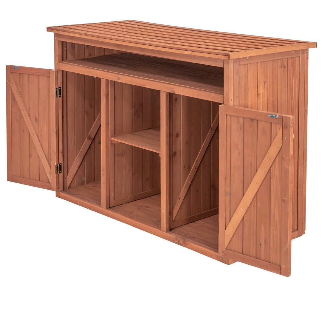 Short Display and Storage Cabinet Brown Wood - Diamond Home USA