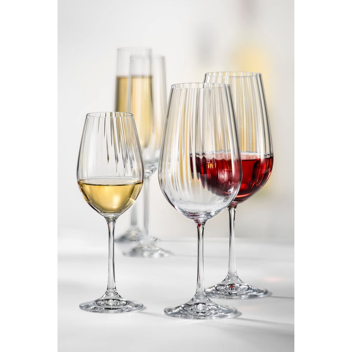 Waterfall Red Wine Glass Set Of 6 Clear - Diamond Home USA