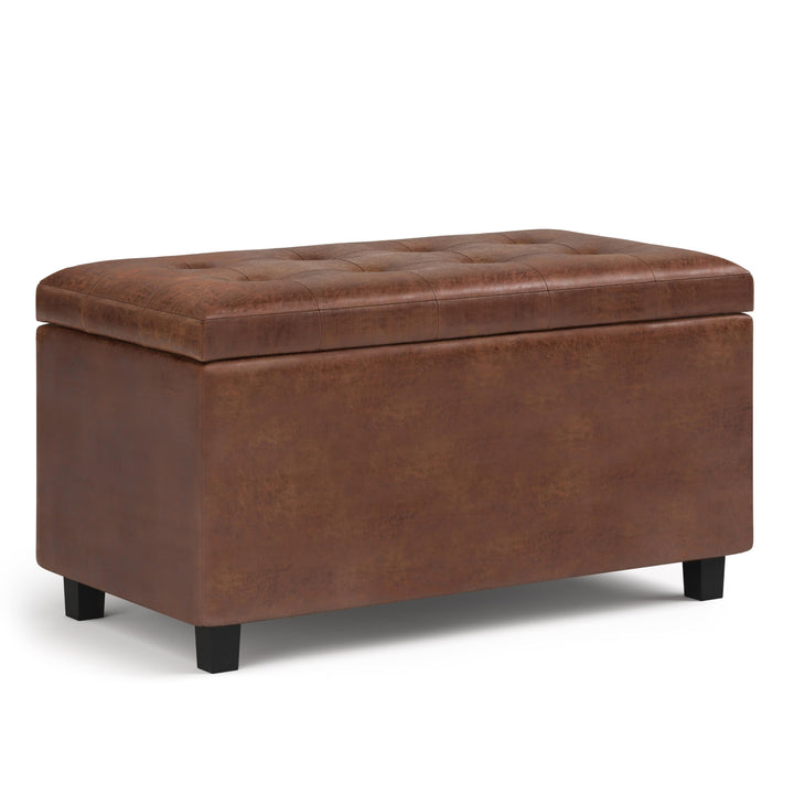 Wynden Hall Essex 34-in. Wide Rectangular Storage Ottoman Distressed Saddle