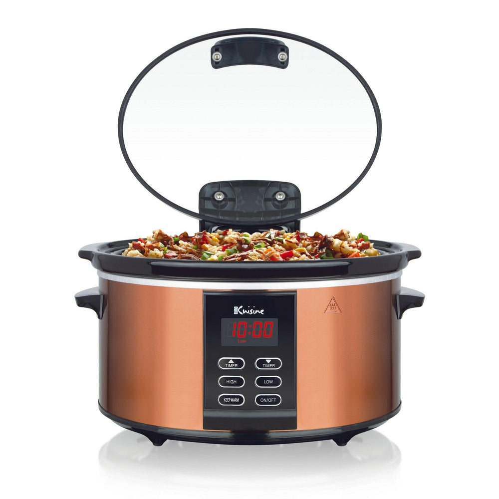 Electric Digital Slow Cooker 6.5qt Copper Auto Shut Off - Diamond Home USA