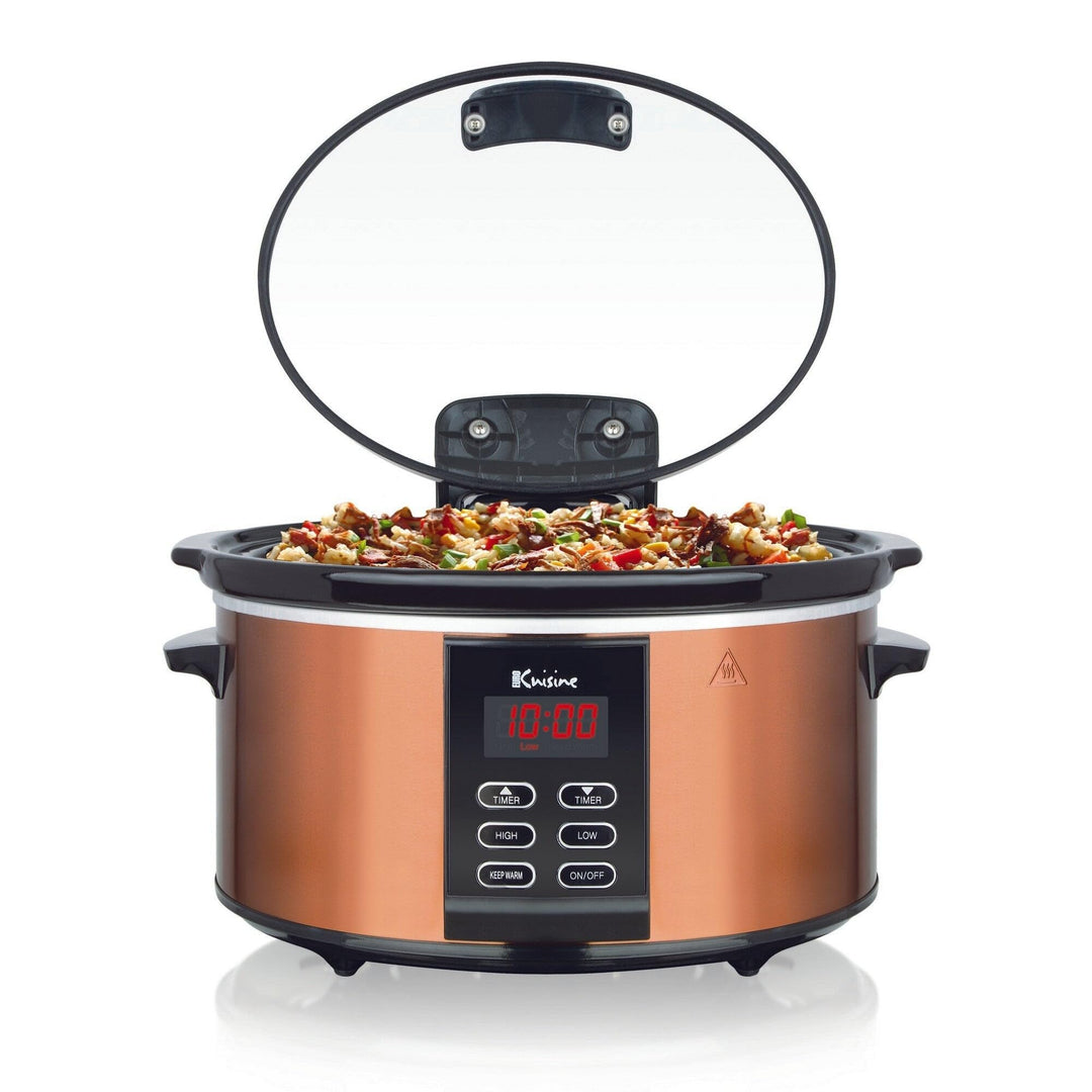 Electric Digital Slow Cooker 6.5qt Copper Auto Shut Off - Diamond Home USA