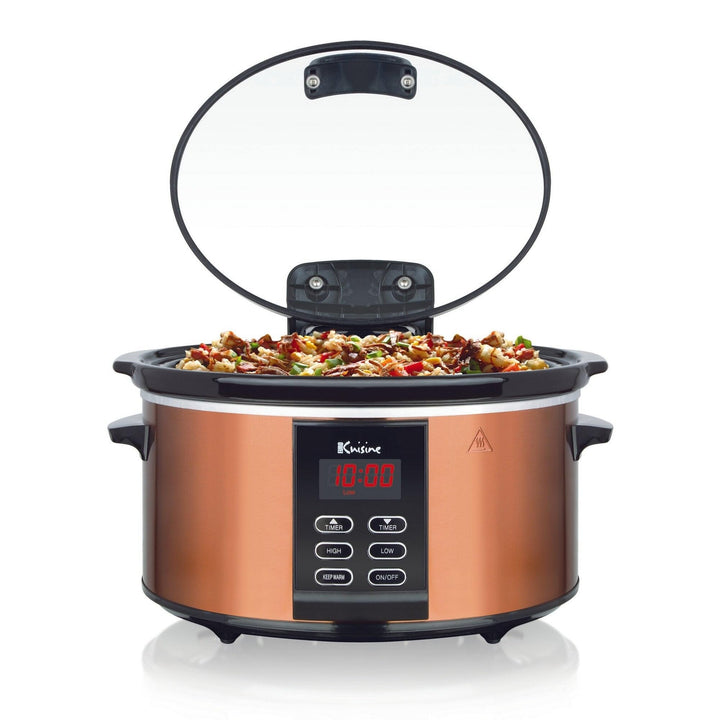 Electric Digital Slow Cooker 6.5qt Copper Auto Shut Off - Diamond Home USA