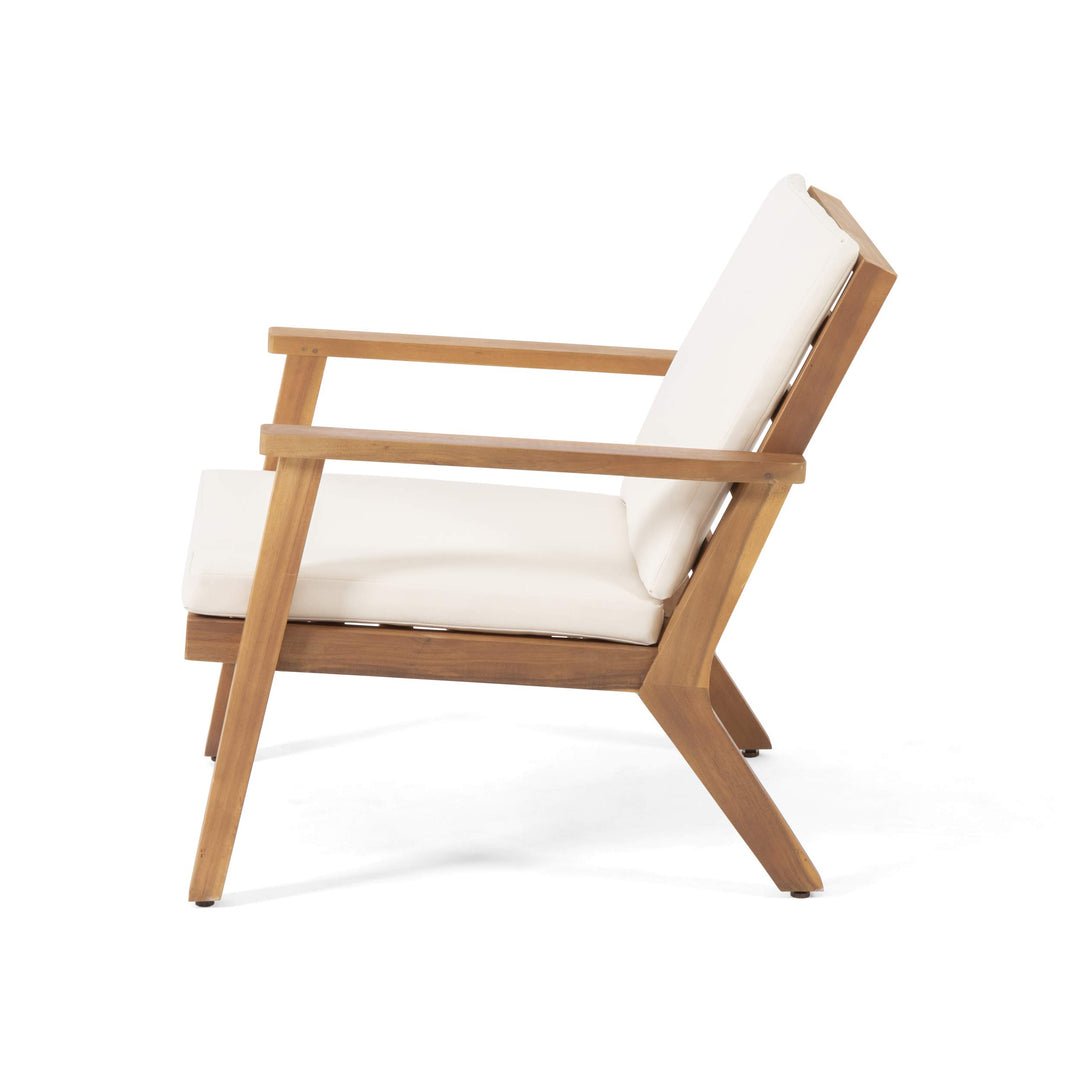 Christopher Knight Home Carlos Outdoor Acacia Wood Club Chairs with Cushions - Diamond Home USA