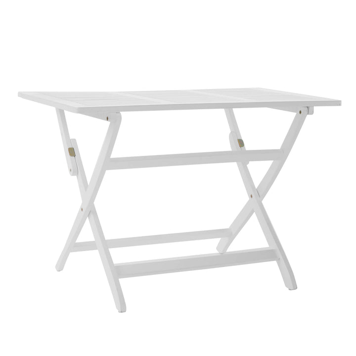 Christopher Knight Home Positano Outdoor Acacia ood Foldable Dining Table Pu/ White