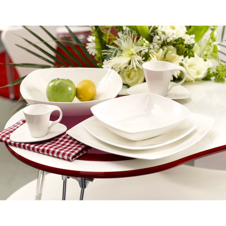 Square Dinner Plate 10.75" Set Of 4 White Solid Casual Modern Contemporary - Diamond Home USA