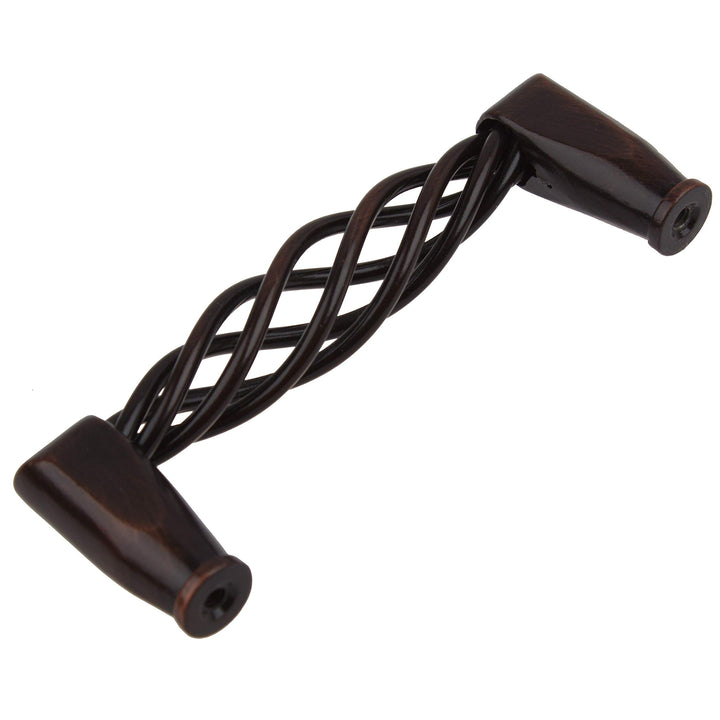 3-3/4-inch Screw Center Twisted Birdcage Cabinet Hardware Pull - Rustic Bronze - Diamond Home USA