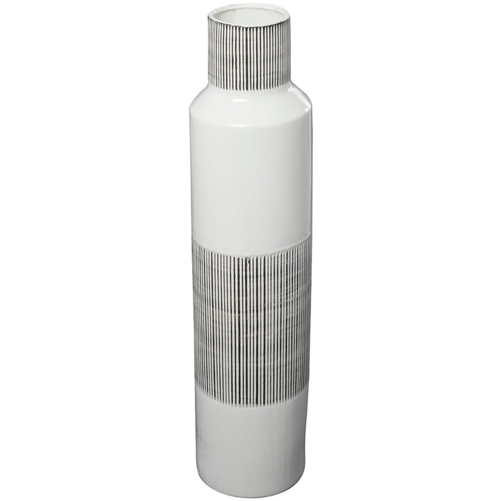 White Ceramic Vase Stoneware - Diamond Home USA