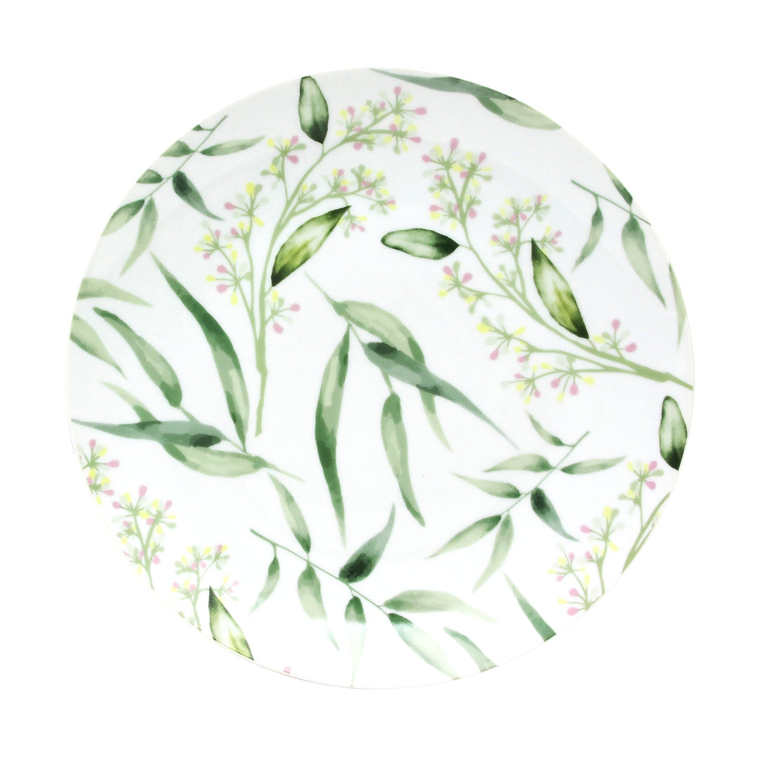 16pcs Coupe Shape Dinnerware With Full Bamboo Decal In Green Color Service For 4 - Diamond Home USA