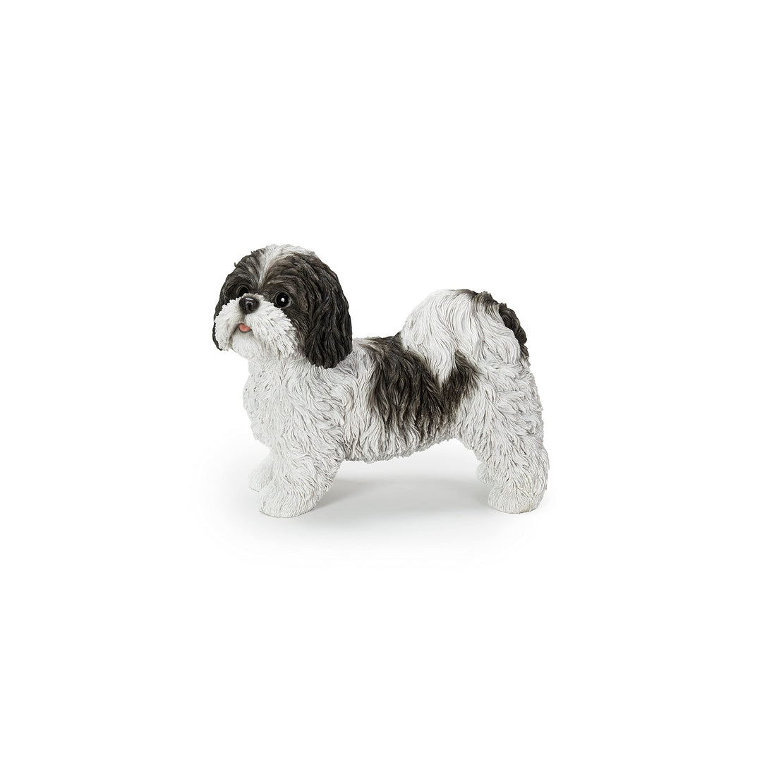 Dog-Black/White Tzu Standing Statue Multi Color Polyresin - Diamond Home USA