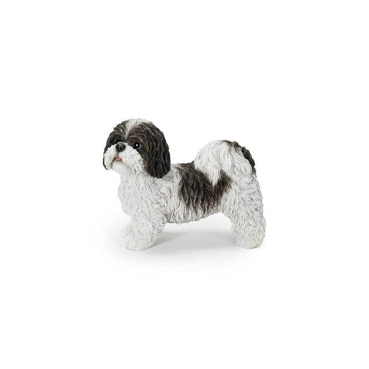 Dog-Black/White Tzu Standing Statue Multi Color Polyresin - Diamond Home USA