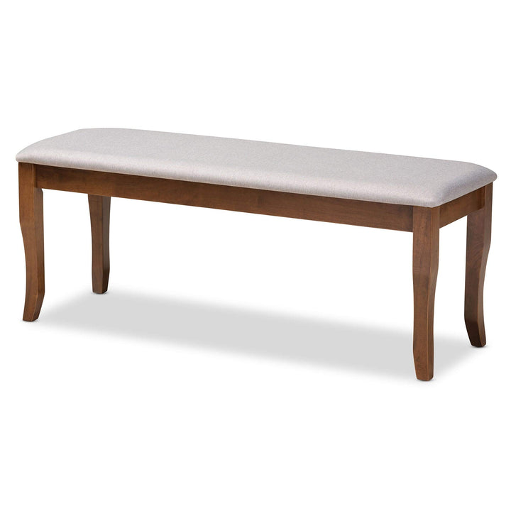 Modern and Contemporary Transitional Dining Bench Grey Upholstered Walnut Finish - Diamond Home USA